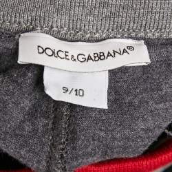 Pre Owned Dolce & Gabbana Kids Grey Patterned Jersey Jogger Pants 9/10 Yrs