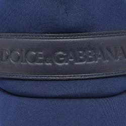 Pre Owned Dolce & Gabbana Navy Blue Cotton Logo Patch Baseball Cap L