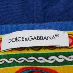 Pre Owned Dolce & Gabbana Multicolor Printed Cotton Knit Hooded Jacket 7-8 yrs