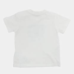 Pre Owned Dolce & Gabbana White Jersey Logo T-Shirt 6-9 Month