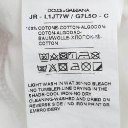 Pre Owned Dolce & Gabbana White Jersey Logo T-Shirt 6-9 Month