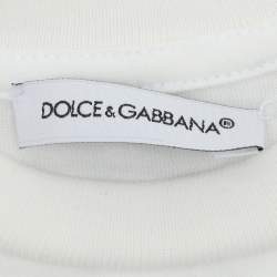 Pre Owned Dolce & Gabbana White Jersey Logo T-Shirt 6-9 Month