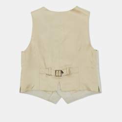Pre Owned Dolce & Gabbana Beige Wool & Silk Waist Coat 4 yrs
