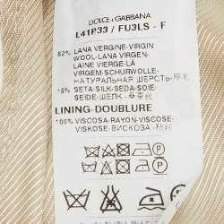 Pre Owned Dolce & Gabbana Beige Wool & Silk Pants 4 years