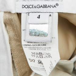 Pre Owned Dolce & Gabbana Beige Wool & Silk Pants 4 years