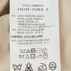 Pre Owned Dolce & Gabbana Beige Wool & Silk Blazer 4 years