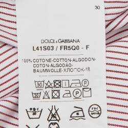 Pre Owned Dolce & Gabbana red Striped Cotton Button Front Shirt 3 years
