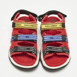 Pre Owned Dolce & Gabbana Red Mesh Trekking Sandals Size 29