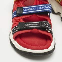 Pre Owned Dolce & Gabbana Red Mesh Trekking Sandals Size 29