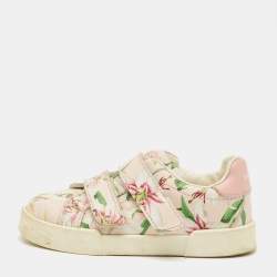 Pre Owned حذاء رياض ي بطبعات زهور متعددة الألوان جلد دولتشي أند غابانا مقاس 25