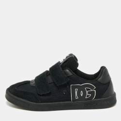 Pre Owned Dolce & Gabbana  Size 30 Black Mesh and Suede Low Top Sneakers