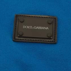 Pre Owned Dolce & Gabbana Blue Jersey Rubberized Logo Detail Hoodie and Pants Set 3-4 Yrs