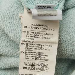 Pre Owned هودي وشورت دولتشي أند غابانا لايت جرين جيرسي بشعار بليت مقاس 18-24 شهر