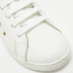 مملوكة مسبقًا Dolce & Gabbana Size 30 White Leather Embellished Heart Portofino Sneakers