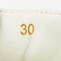 مملوكة مسبقًا Dolce & Gabbana Size 30 White Leather Embellished Heart Portofino Sneakers