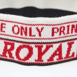 Dolce & Gabbana Black and White Intarsia Wool Knit Headband