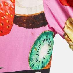 Pre Owned Dolce & Gabbana Kids Multicolor Fruits Print Cotton Dress 5 Yrs