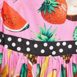 Pre Owned Dolce & Gabbana Kids Multicolor Fruits Print Cotton Dress 5 Yrs