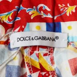 Dolce & Gabbana Kids Multicolor Majolica Print Cotton Shorts 9-10 Yrs