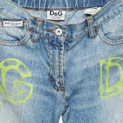 D&G Junior Blue Logo Print Denim Jeans Size 5Yrs