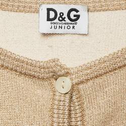 D&G Junior Gold Lurex Knit Button Front Cardigan S