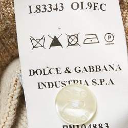 D&G Junior Gold Lurex Knit Button Front Cardigan S