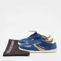 Dolce & Gabbana Blue Leather and Suede Low Top Sneakers Size 33