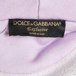 Pre Owned Dolce & Gabbana Kids Purple Floral Print Cotton Knit Zip-Up Hoodie 24-30 M