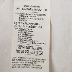 Pre Owned Dolce & Gabbana Kids White Logo Print Cotton Crew Neck T-Shirt 24-30 M