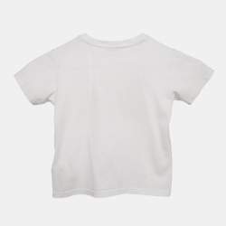 Pre Owned Dolce & Gabbana Kids White Logo Print Cotton Crew Neck T-Shirt 24-30 M