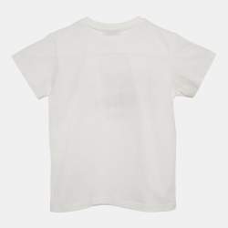 Pre Owned Dolce & Gabbana Kids White Logo Print Cotton Crew Neck T-Shirt 24-30 M