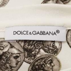Dolce & Gabbana Kids White Coin Print Cotton Crew Neck T-Shirt 24-30 M 