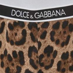 Dolce & Gabbana Brown Leopard Print Cotton Knit Leggings 18-24 M