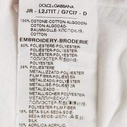 Pre Owned Dolce & Gabbana Kids White Logo Applique Detail Crew Neck T-Shirt 24-30 M