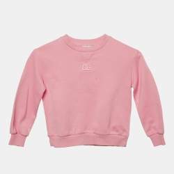 Dolce & Gabbana Kids Pink Cotton Crew Neck Sweatshirt 3 Yrs