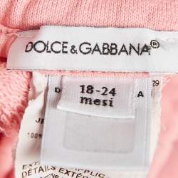 Pre Owned Dolce & Gabbana Kids Pink Cotton Knit Trackpants 18-24 M