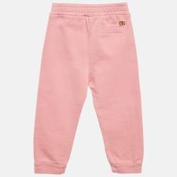 Pre Owned Dolce & Gabbana Kids Pink Cotton Knit Trackpants 18-24 M