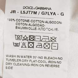Pre Owned Dolce & Gabbana Kids White Logo Print Cotton Crew Neck T-Shirt 4 Yrs