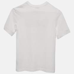 Pre Owned Dolce & Gabbana Kids White Logo Print Cotton Crew Neck T-Shirt 4 Yrs