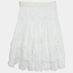Dolce & Gabbana Kids White Broderie Anglaise Cotton Tiered Skirt 3 Yrs 