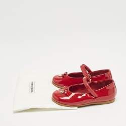 Dolce & Gabbana Red Patent Leather Ballet Flats Size 23