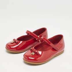 Dolce & Gabbana Red Patent Leather Ballet Flats Size 23