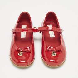 Dolce & Gabbana Red Patent Leather Ballet Flats Size 23