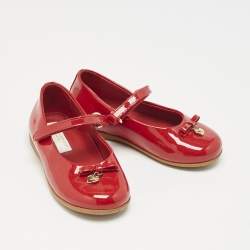 Dolce & Gabbana Red Patent Leather Ballet Flats Size 23