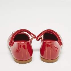 Dolce & Gabbana Red Patent Leather Ballet Flats Size 23