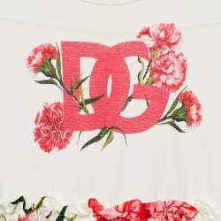 Dolce & Gabbana Kids White Floral Print Cotton Dress Size 7/8 Yrs