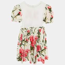 Dolce & Gabbana Kids White Floral Print Cotton Dress Size 7/8 Yrs