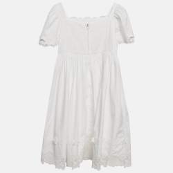 Dolce & Gabbana Kids White Lace Trim Cotton Dress 11 Yrs 