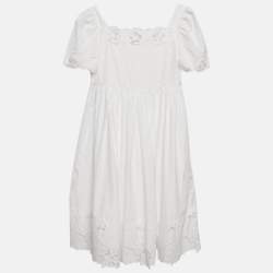 Dolce & Gabbana Kids White Lace Trim Cotton Dress 11 Yrs 