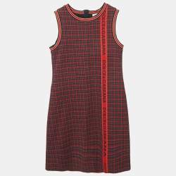 Dolce & Gabbana Navy Blue/Red Plaid Jersey Dress 9/10Yrs